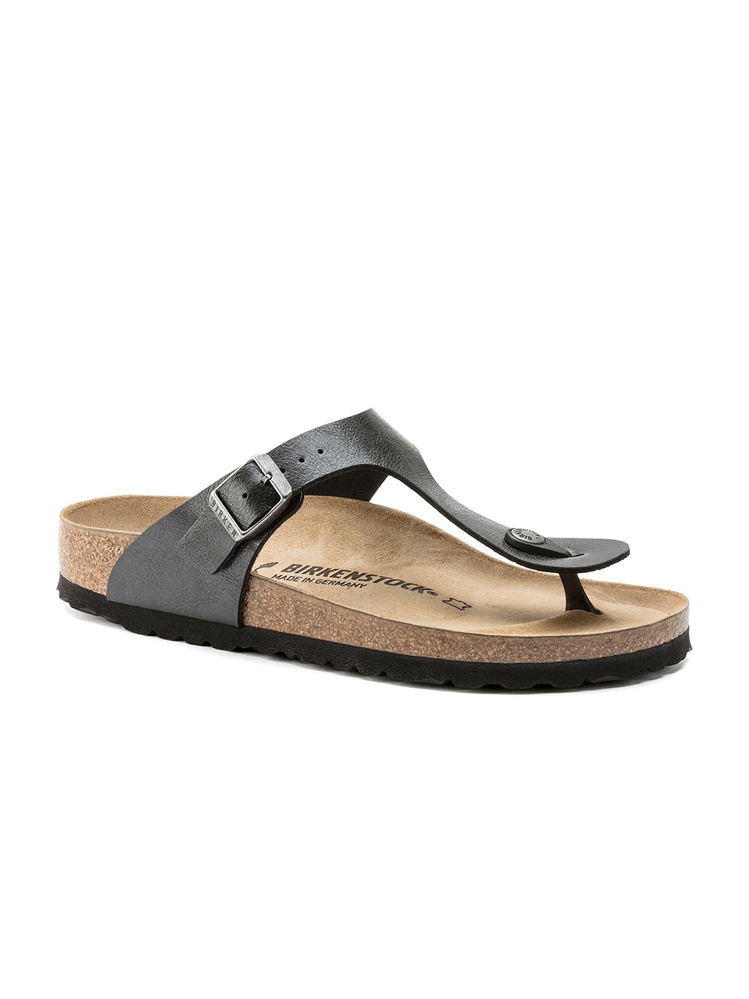 

Birkenstock Gizeh Graceful Licorice Regular Width Birko-Flor Thong Sandals, Black