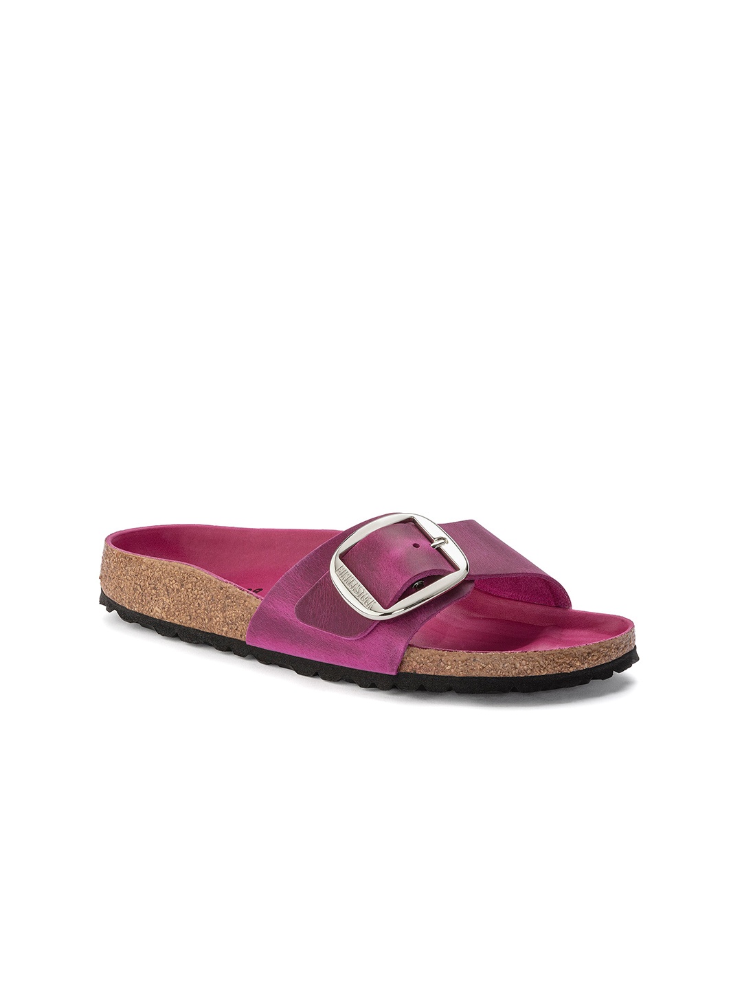 

Birkenstock Madrid Big Buckle Narrow Width One-Strap Open Toe Flats, Fuchsia