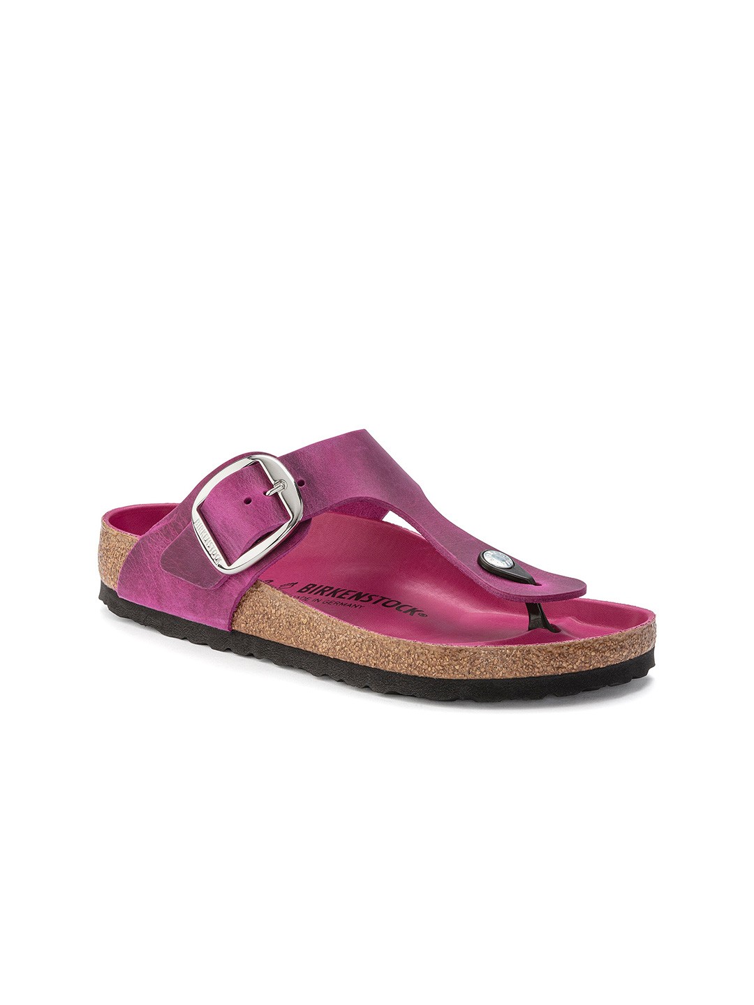 

Birkenstock Gizeh Big Buckle Festival Fuchsia Regular Width Oiled Leather Thong Sandals