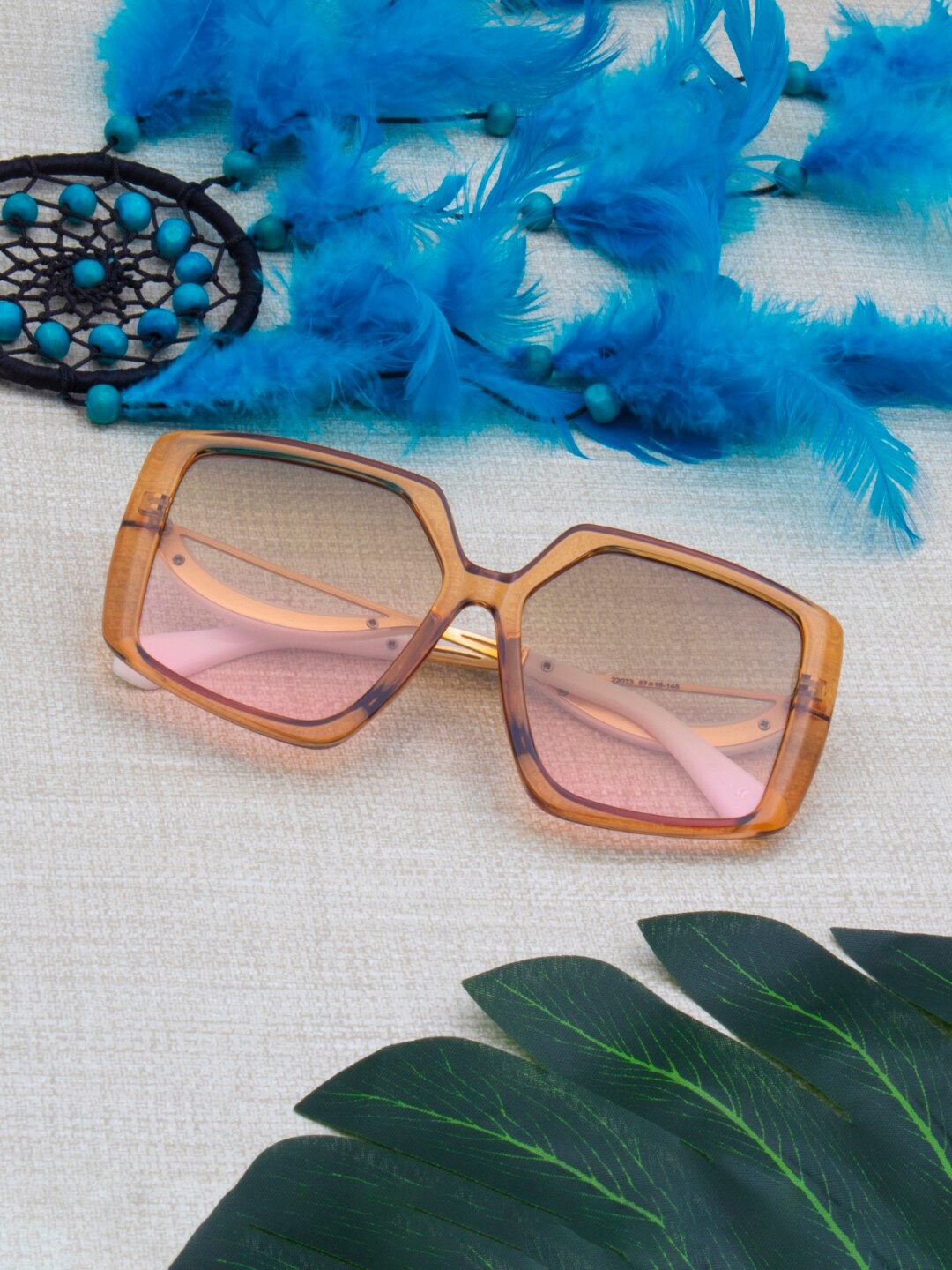 

Ted Smith Square Sunglasses With UV Protected Lens, Pink