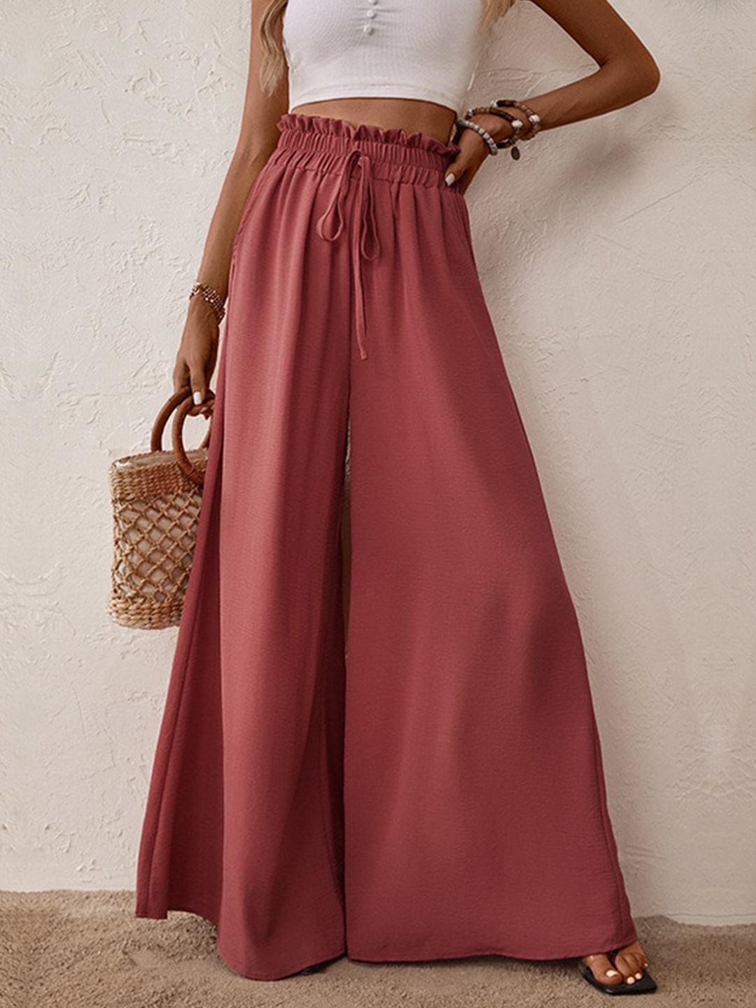 

StyleCast Women Slim Fit Pleated Trousers, Mauve