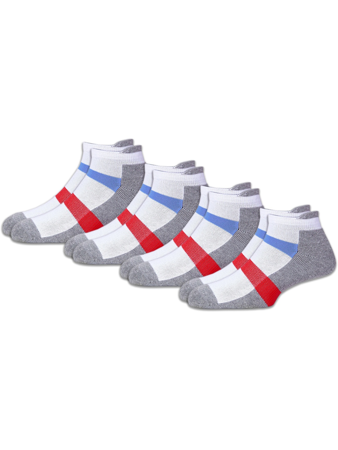 

RC. ROYAL CLASS Men Pack Of 4 Patterned Cotton Breathable Ankle length Socks, White