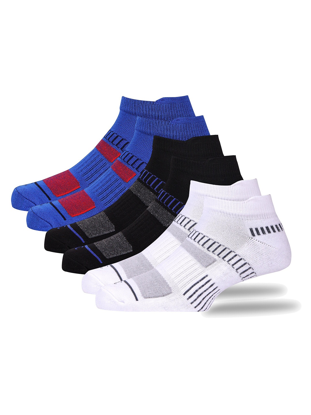 

RC. ROYAL CLASS Men Pack Of 3 Patterned Bamboo Odour Free Ankle length Socks, Blue