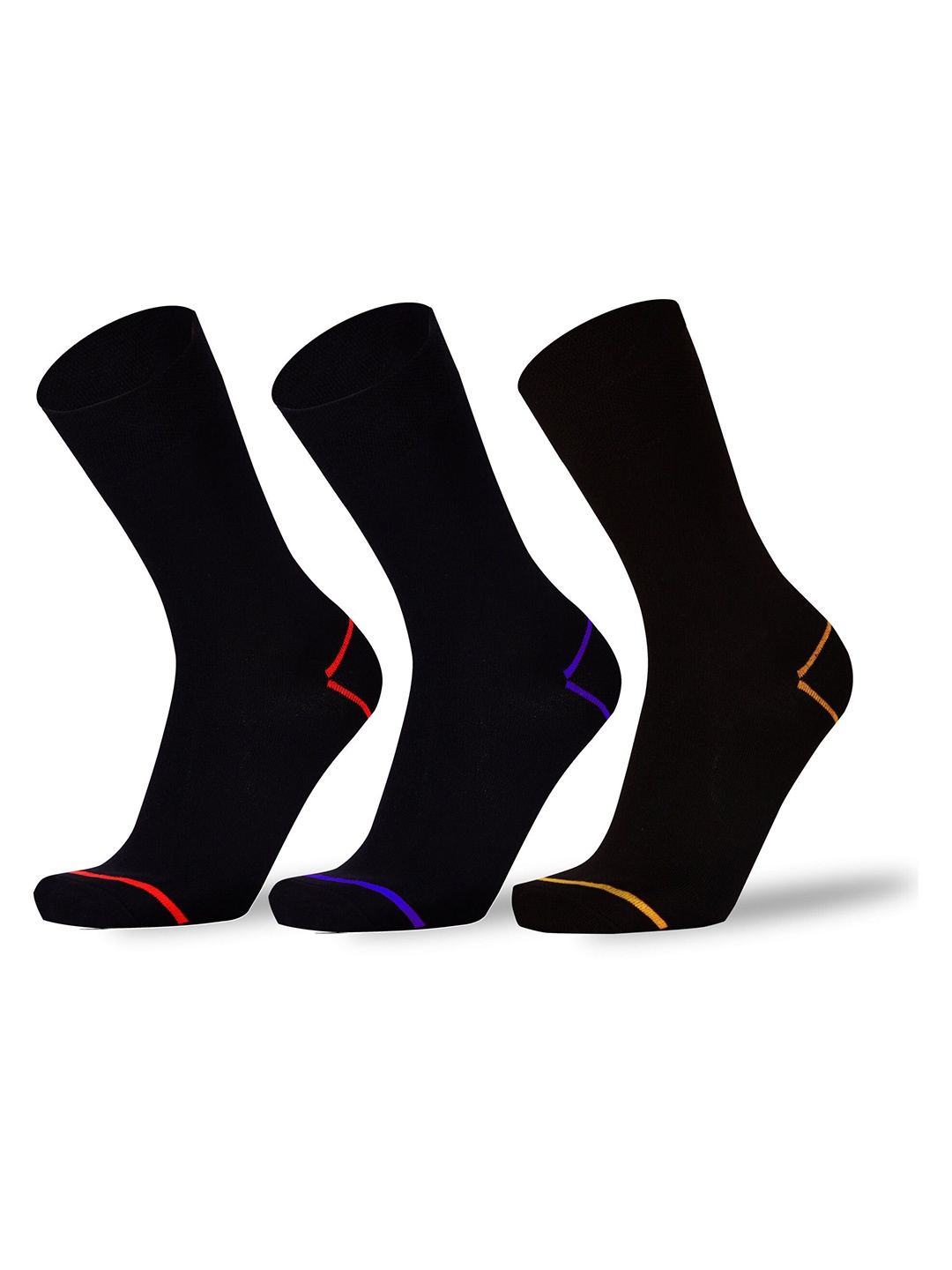 

RC. ROYAL CLASS Men Pack Of 3 Patterned Durable Cotton Ankle length Socks, Black