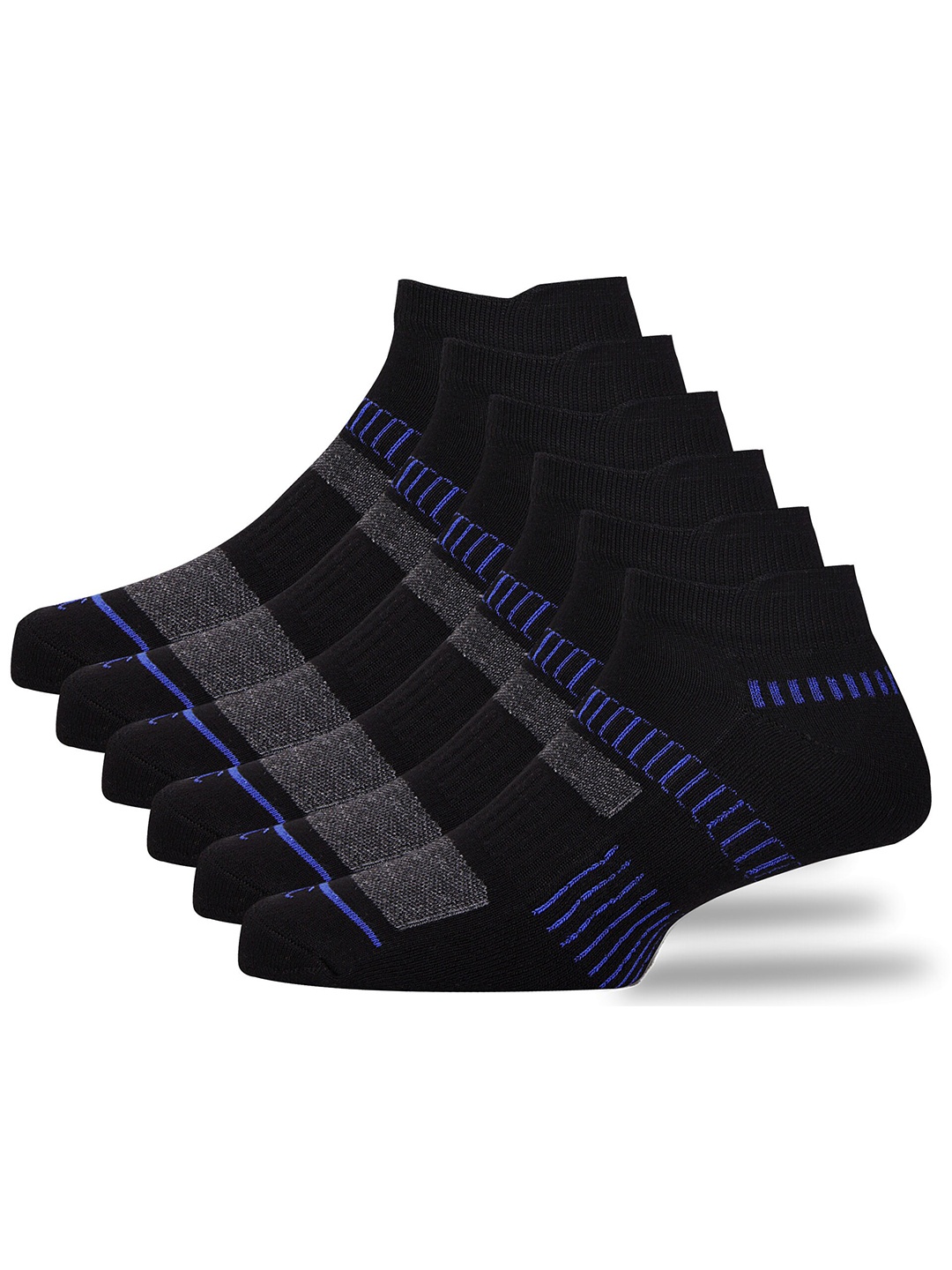 

RC. ROYAL CLASS Men Pack Of 3 Patterned Bamboo Ankle Length Socks, Black