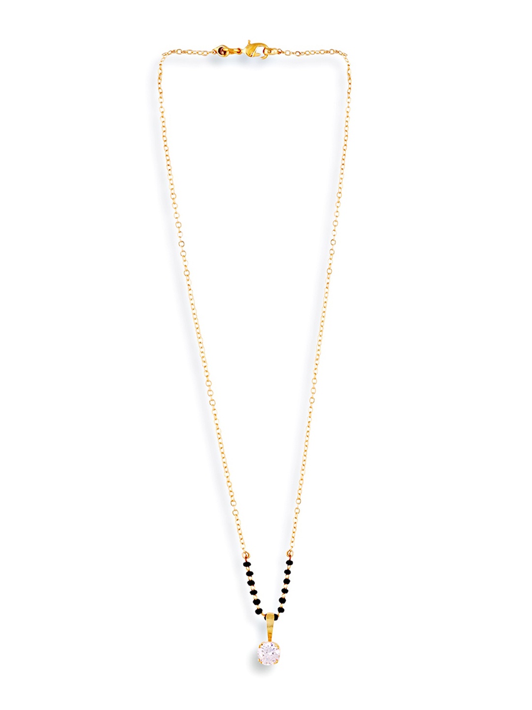 

ABDESIGNS Gold-Plated AD Stone-Studded & Beaded Mangalsutra