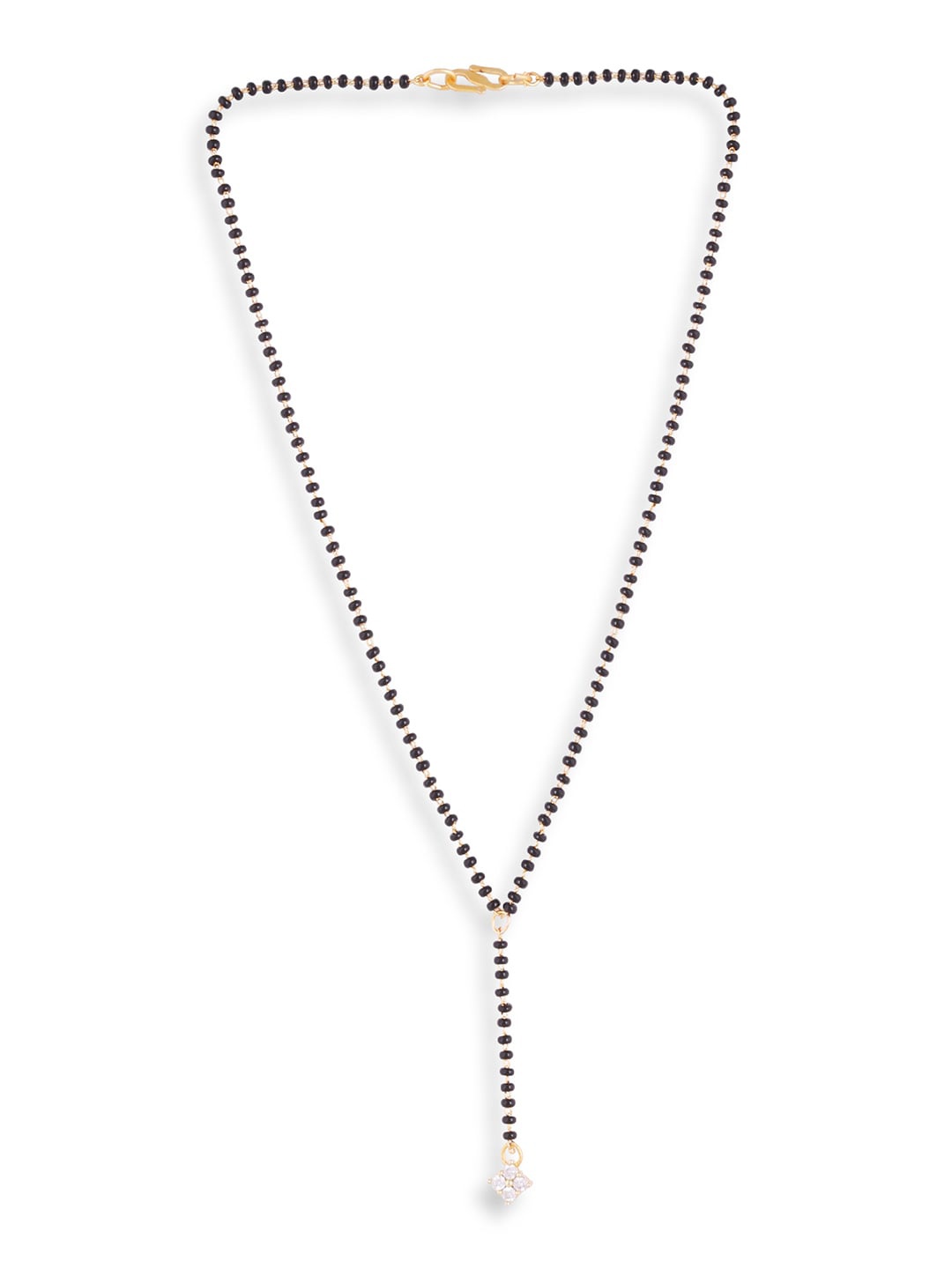 

ABDESIGNS Gold-Plated AD Stone-Studded & Beaded Mangalsutra