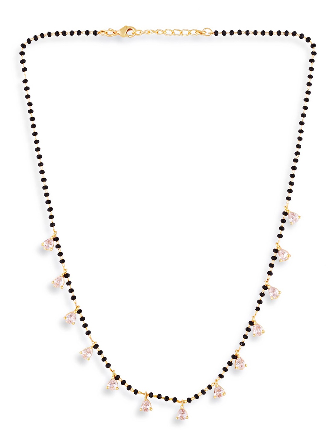 

ABDESIGNS Gold-Plated AD Stone-Studded & Beaded Mangalsutra