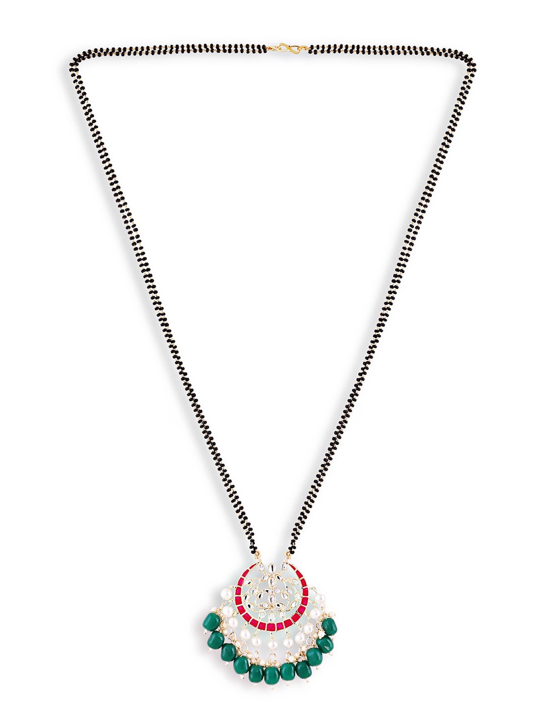 

ABDESIGNS Gold Plated AD Studded & Beaded Mangalsutra