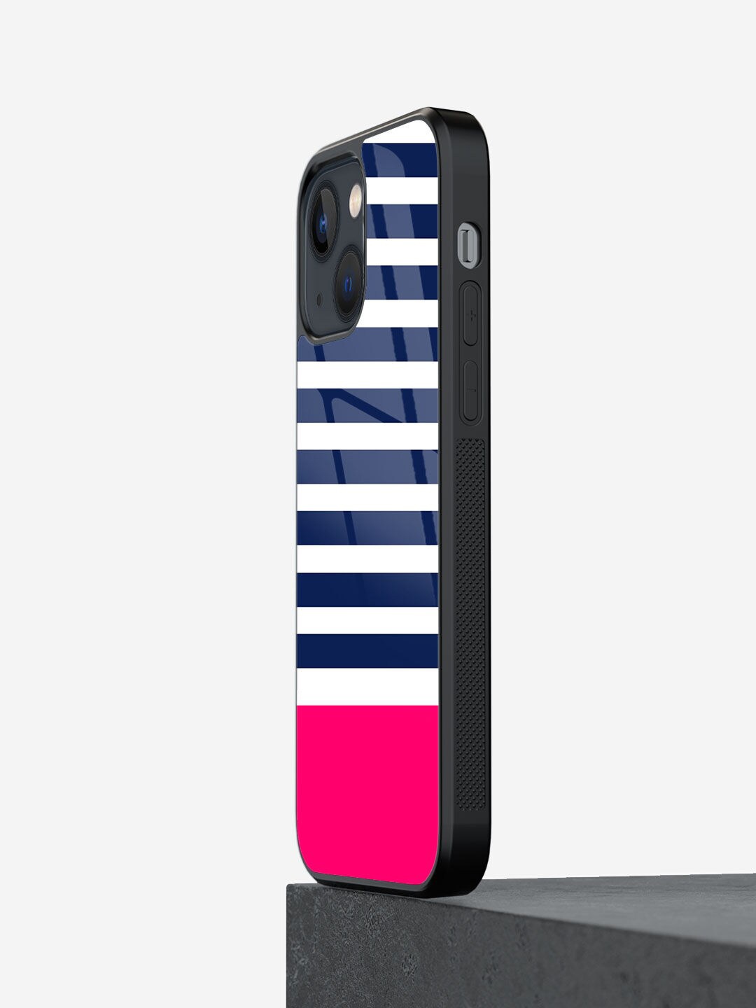 

macmerise Striped iPhone 13 Phone Back Case, White