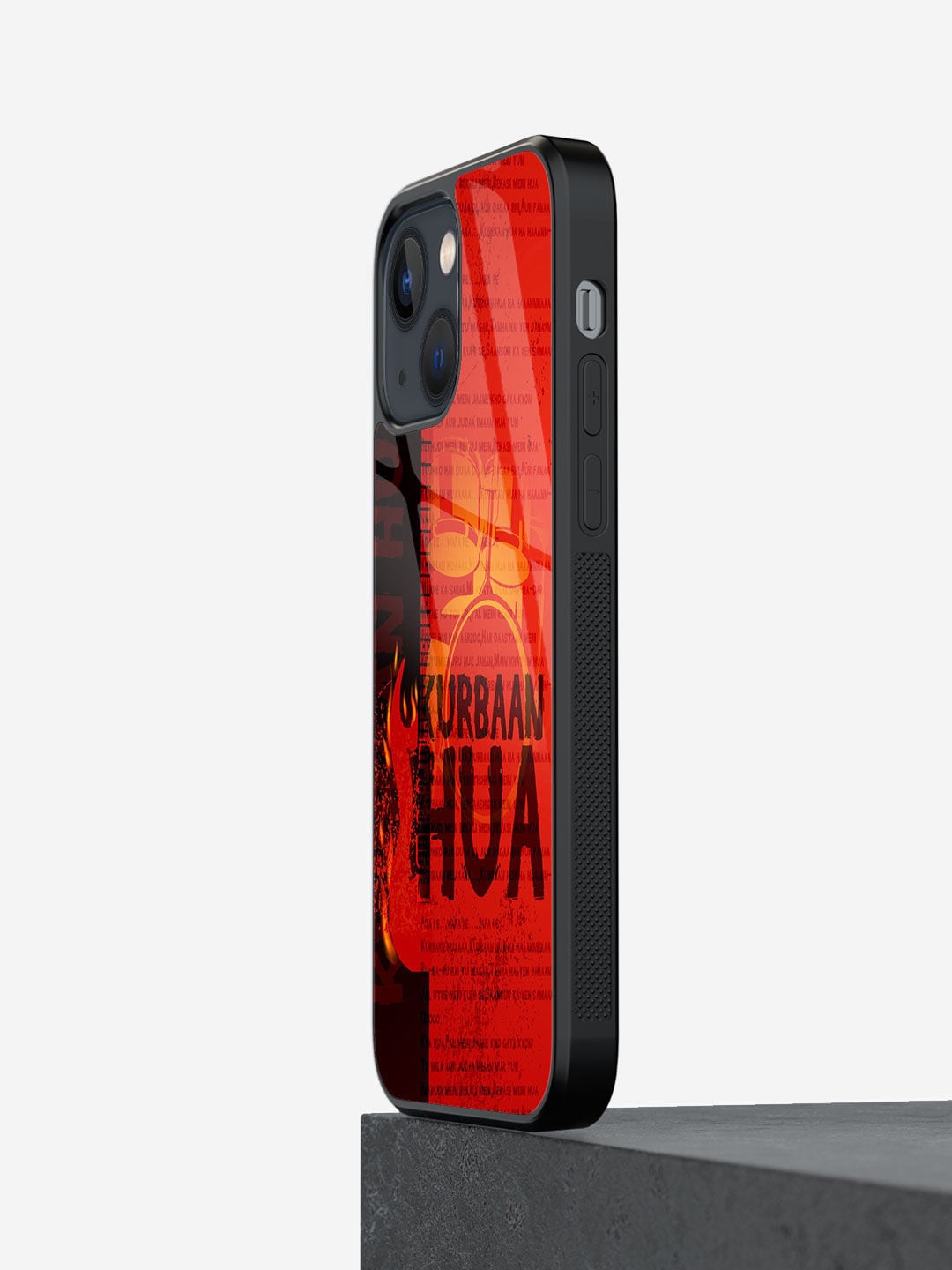 

macmerise Prinetd SM Kurbaan Hua Design Glass iPhone 13 Back Case, Red