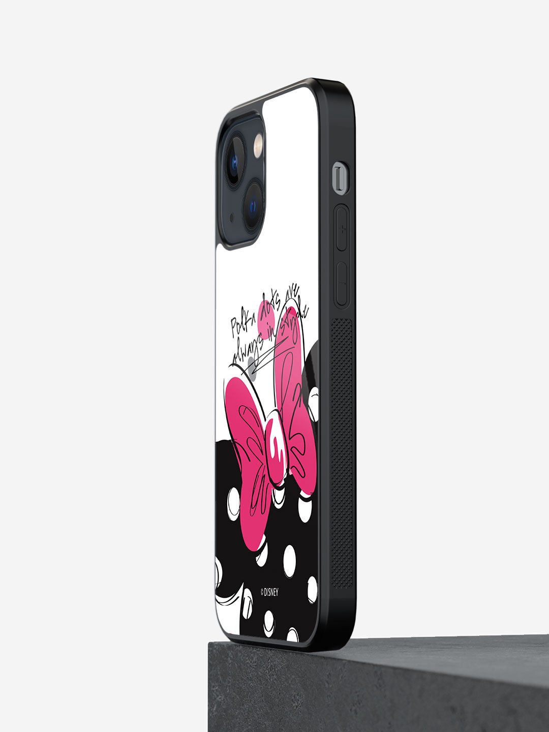 

macmerise Polka Minnie Design Glass iPhone 13 Back Case, White