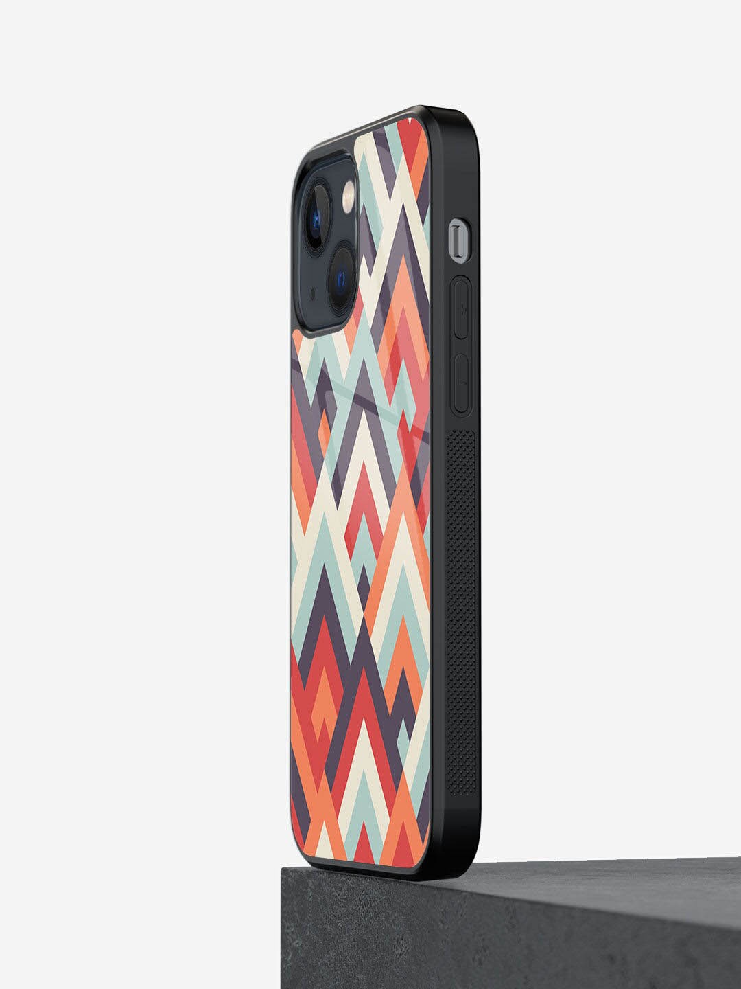 

macmerise Printed Symmetric Cheveron Design iPhone 13 Back Case, Red