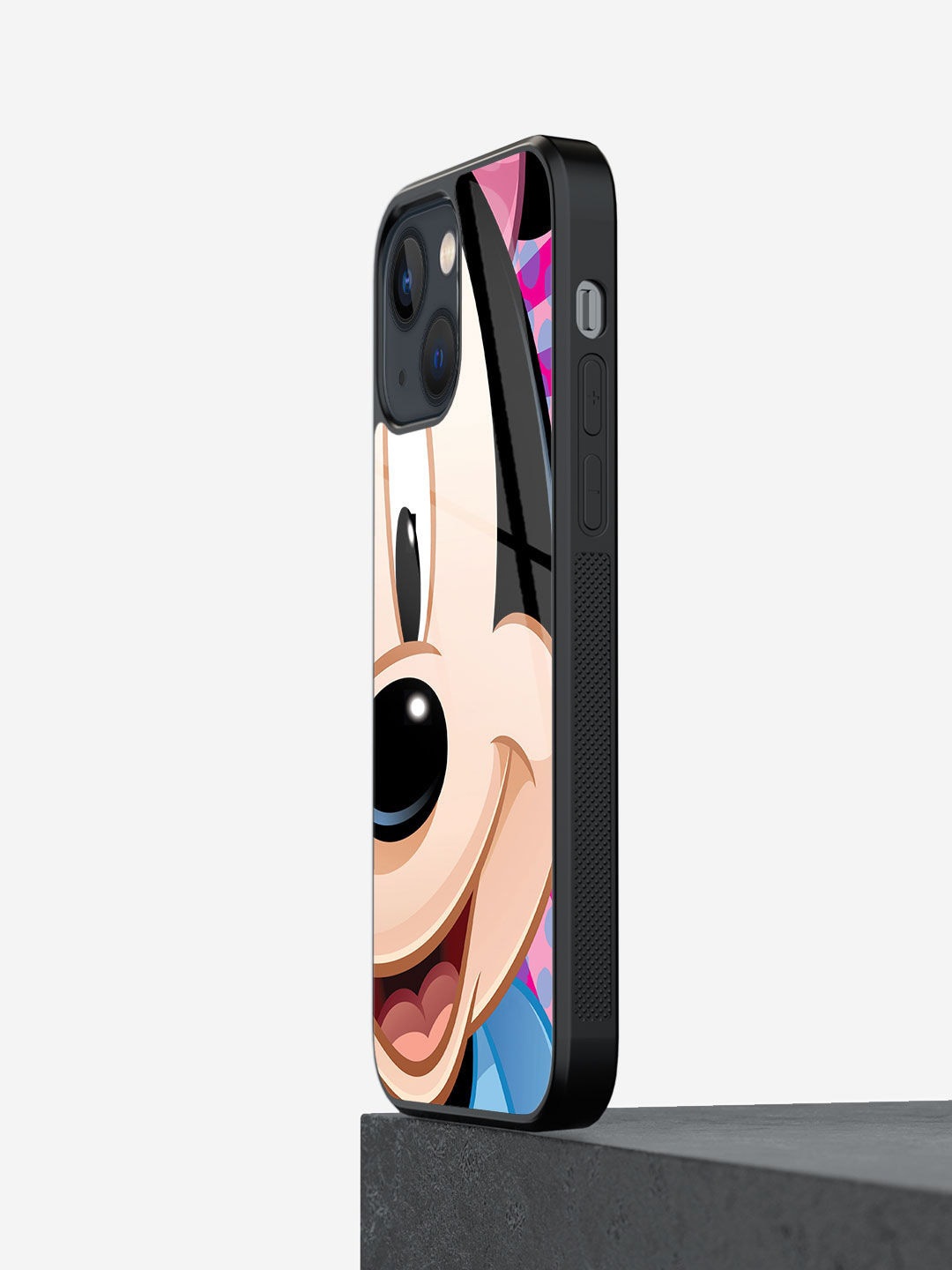 

macmerise Zoom Up Minnie Design Glass iPhone 13 Phone Back Case, Blue