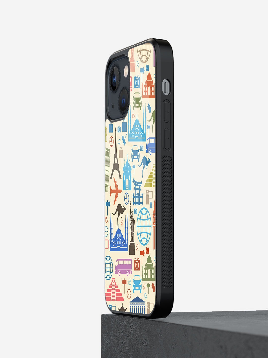 

macmerise Printed Travel Lover Design iPhone 13 Back Case, Beige