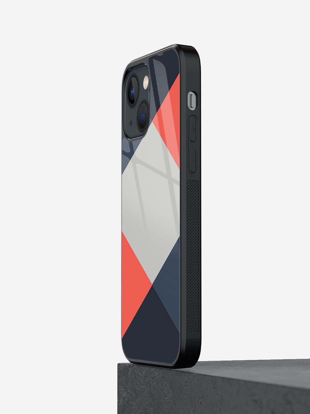 

macmerise Criss Cross Coral Design Glass iPhone 13 Back case, Black