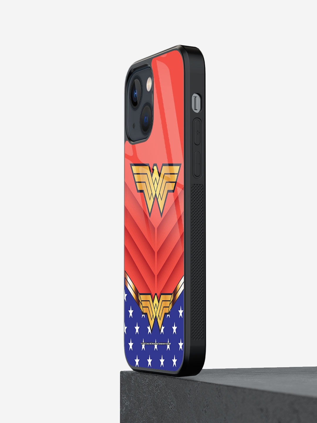 

macmerise Suit Up Wonder Woman Design Glass iPhone 13 Phone Back Case, Orange