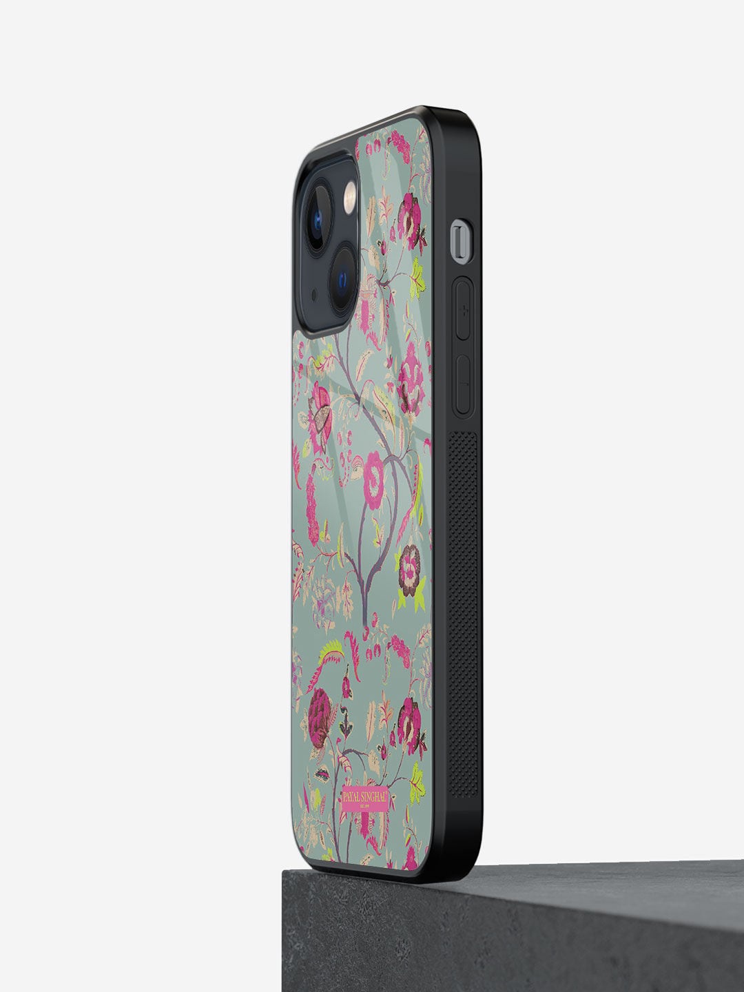 

macmerise Payal Singhal Chintz Print Design Glass iPhone 13 Back Case, Green