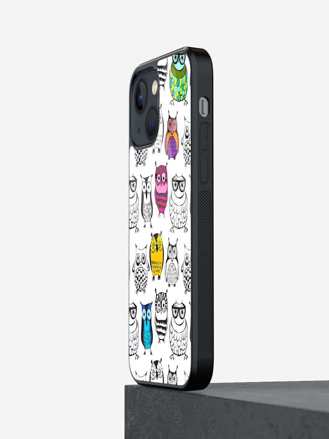 

macmerise Owl Art Design Glass iPhone 13 Back case, White