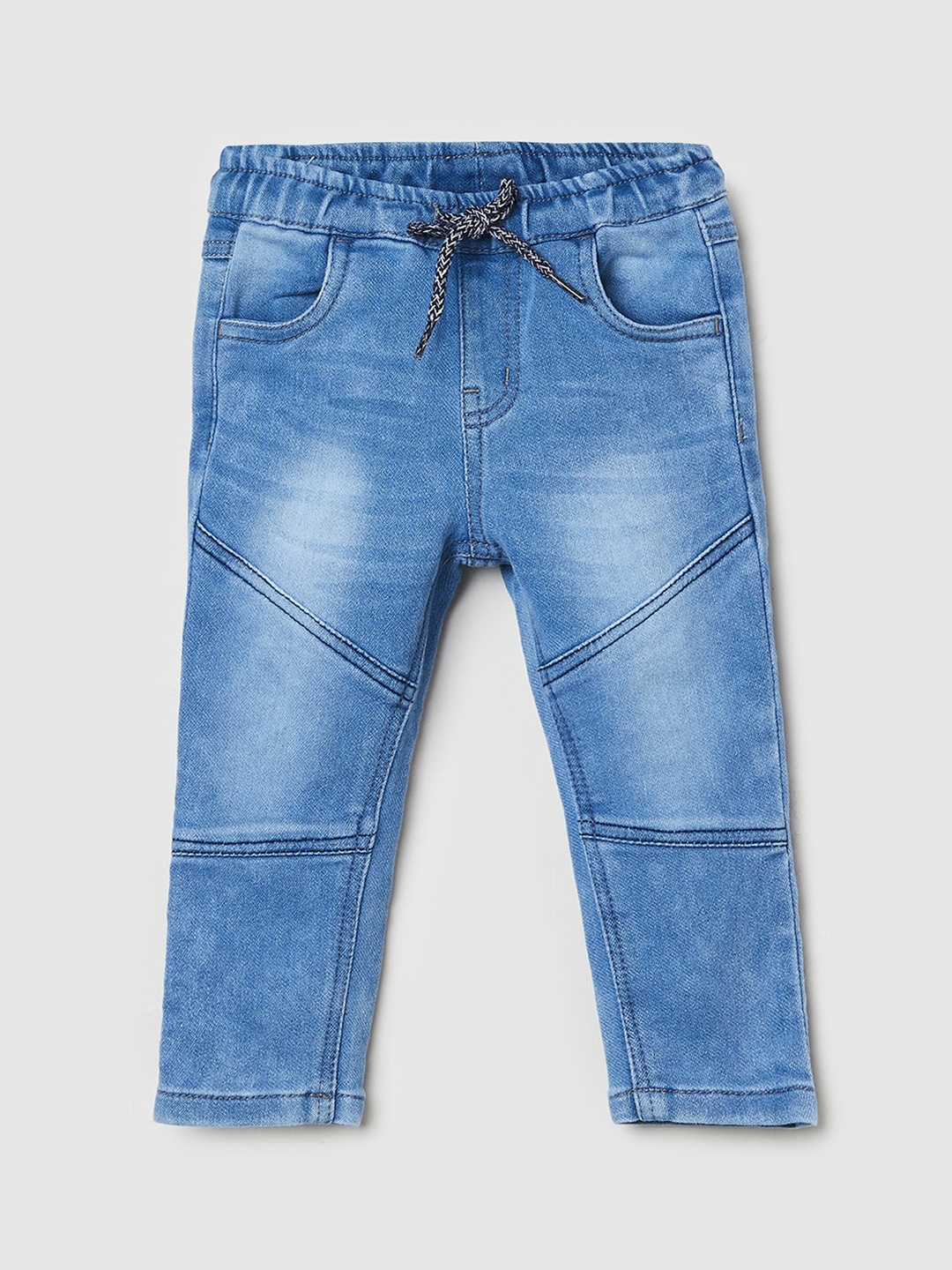 

max Infants Boys Heavy Fade Clean look Pure Cotton Jeans, Blue