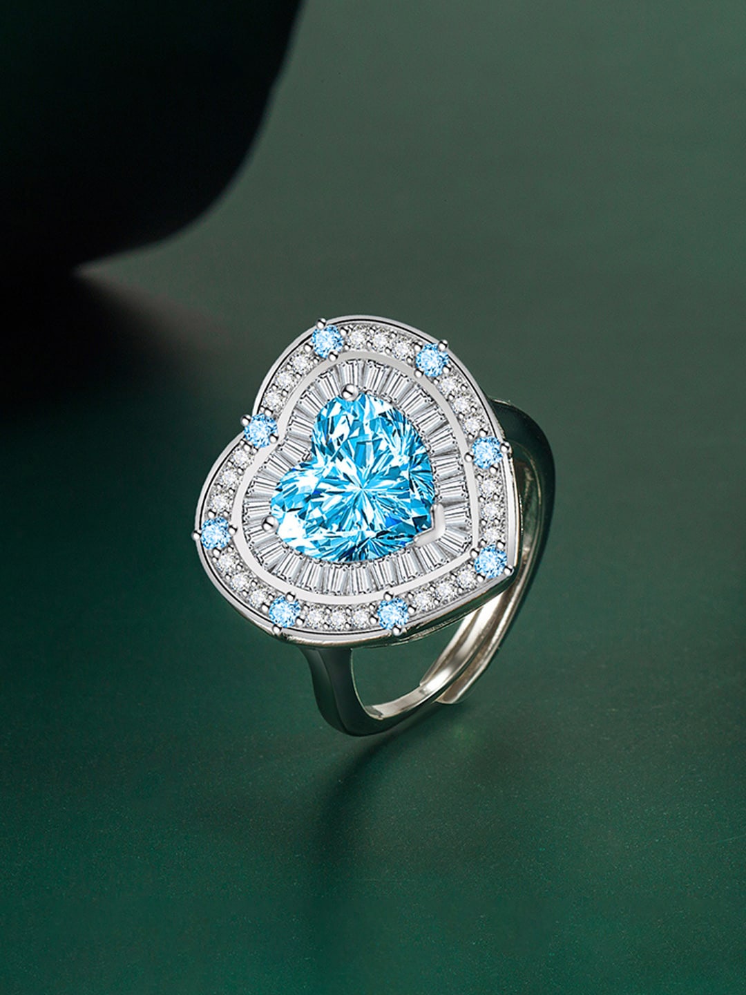

Designs & You Silver-Plated CZ-Studded Adjustable Finger Ring