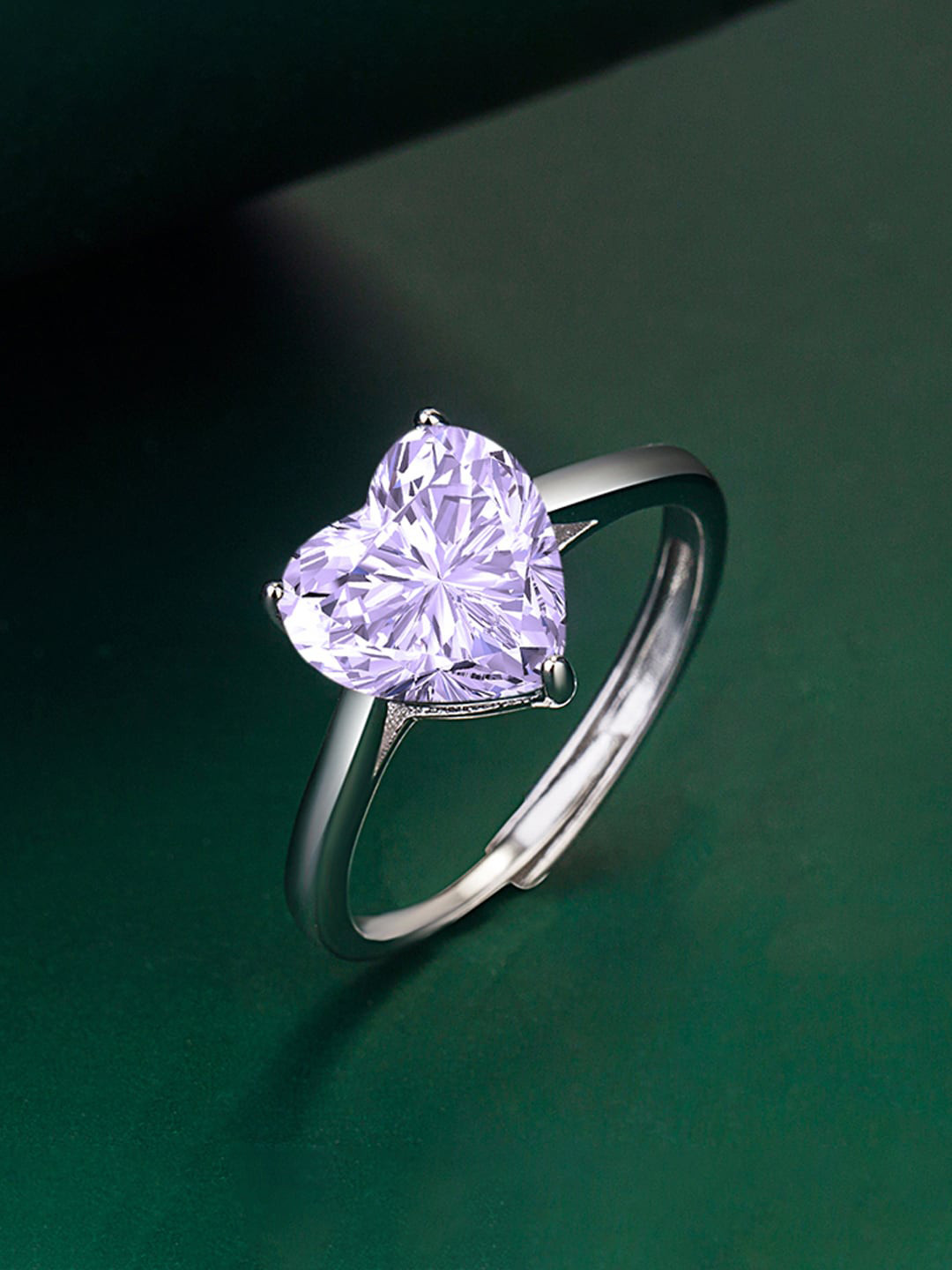 

Designs & You Silver-Plated & CZ-Studded Heart Finger Ring