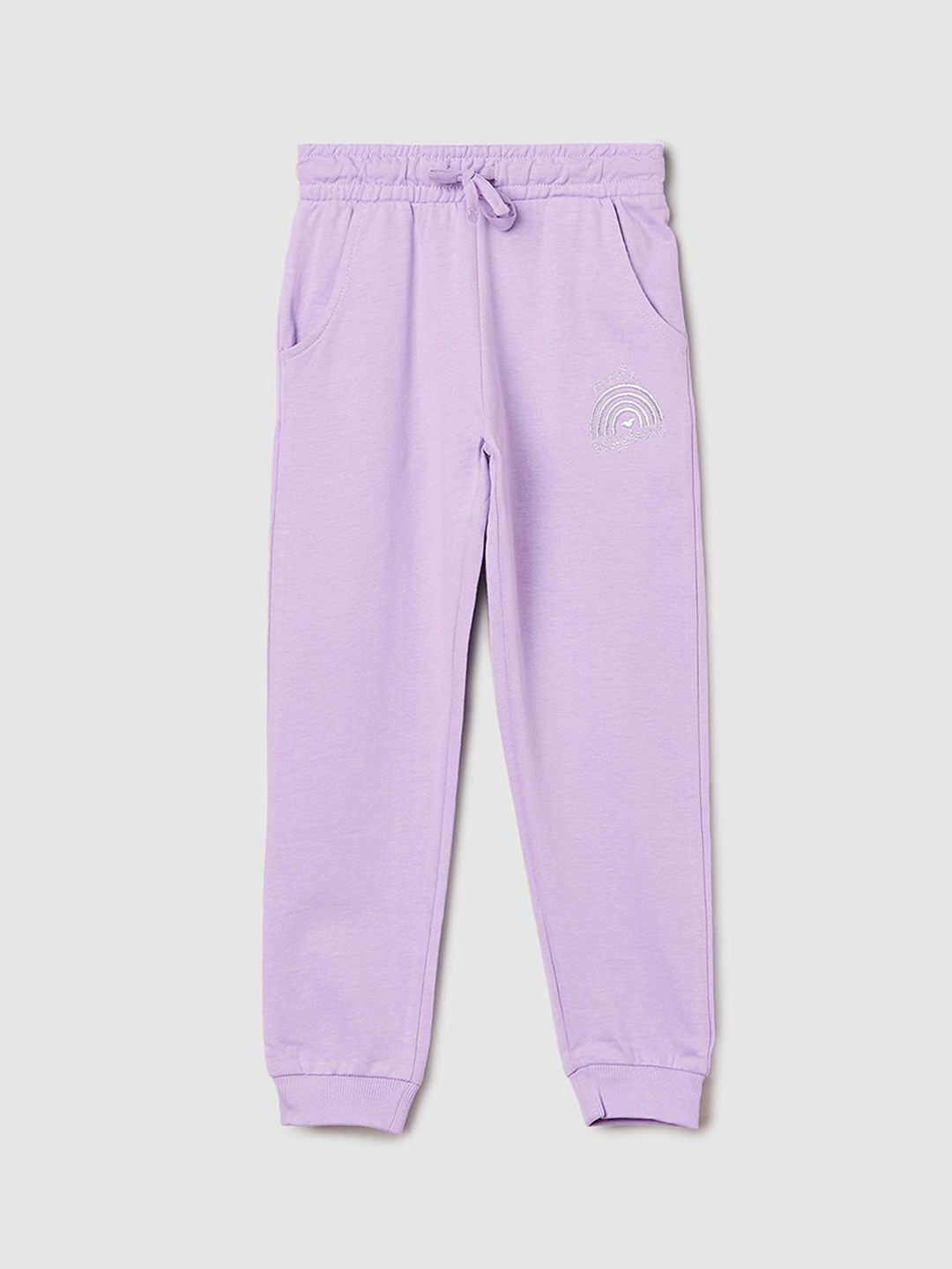 

max Girls Regular Fit Pure Cotton Joggers, Lavender