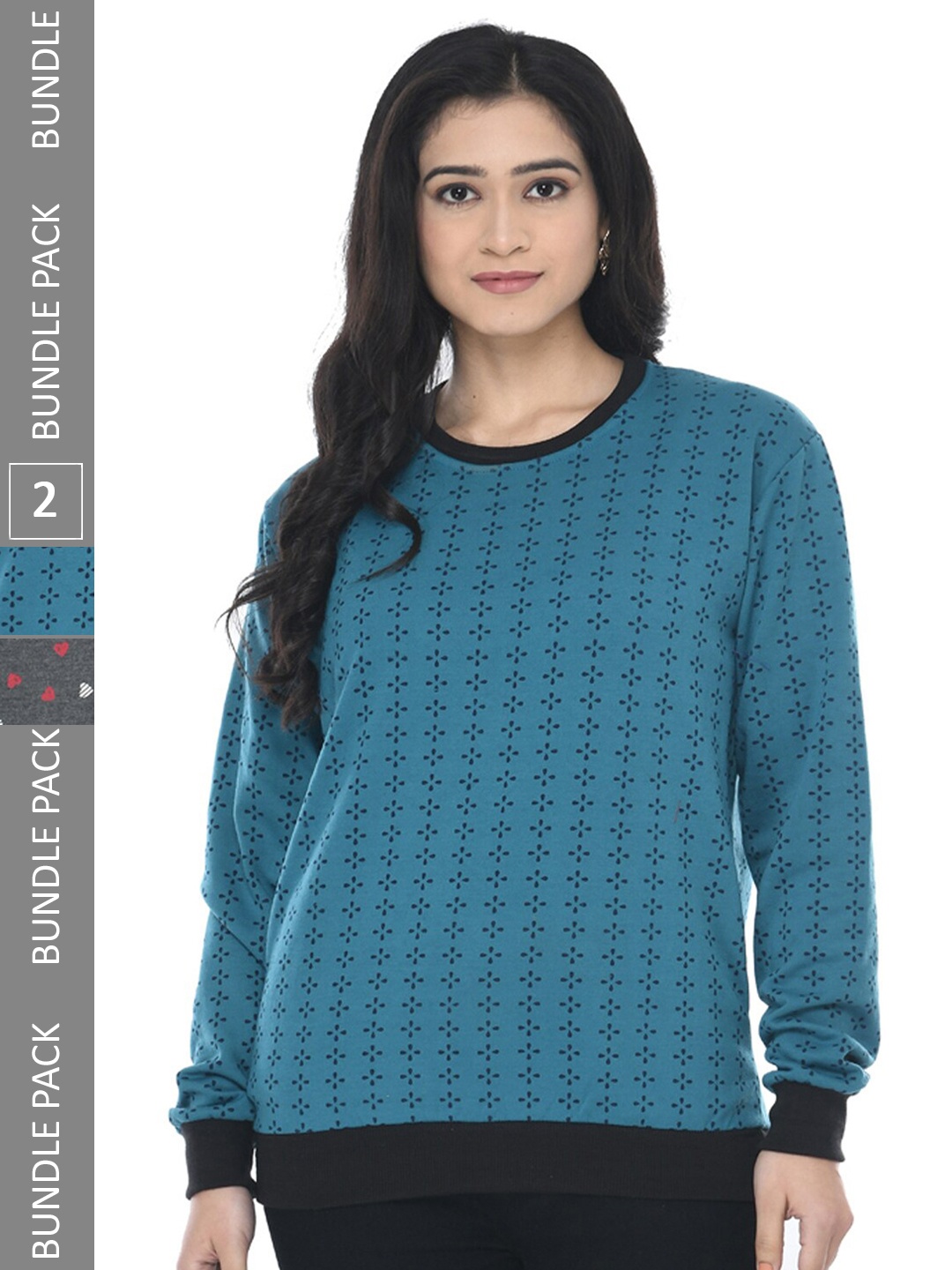 

IndiWeaves Conversational Printed Round Neck Sweatshirt, Grey