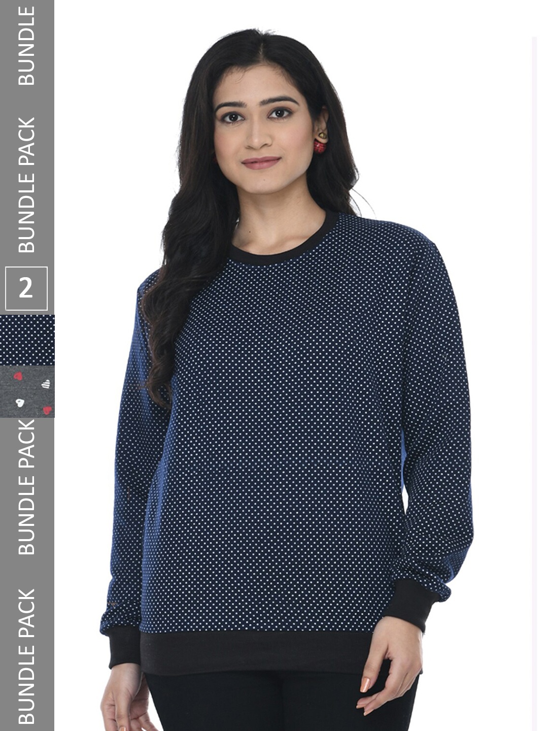 

IndiWeaves Pack Of Conversational Printed Pullover Sweatshirt, Navy blue