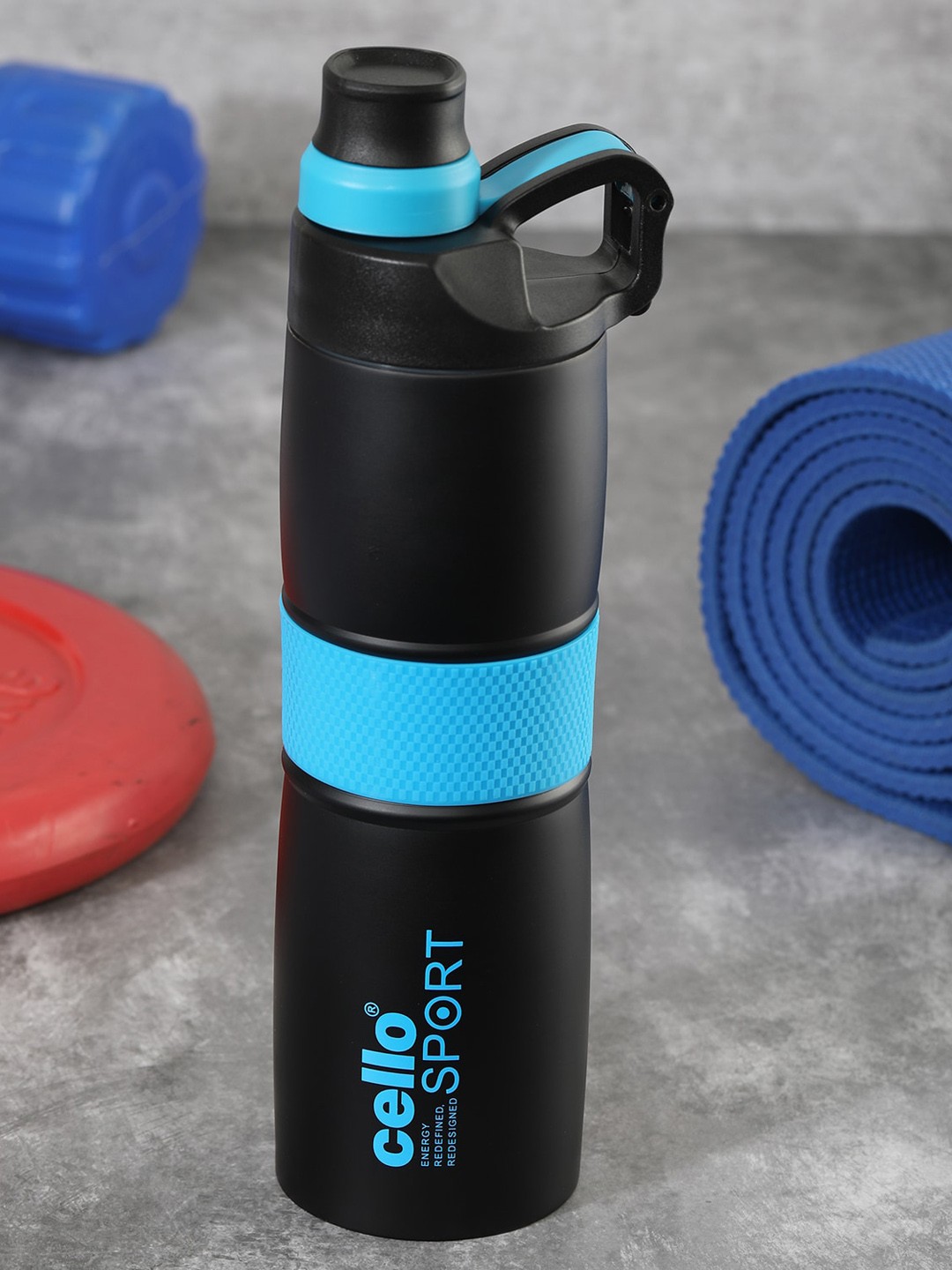 

Cello Force Black & Blue Stainless Steel Anti-Slip Grip Water Bottle 700 ml