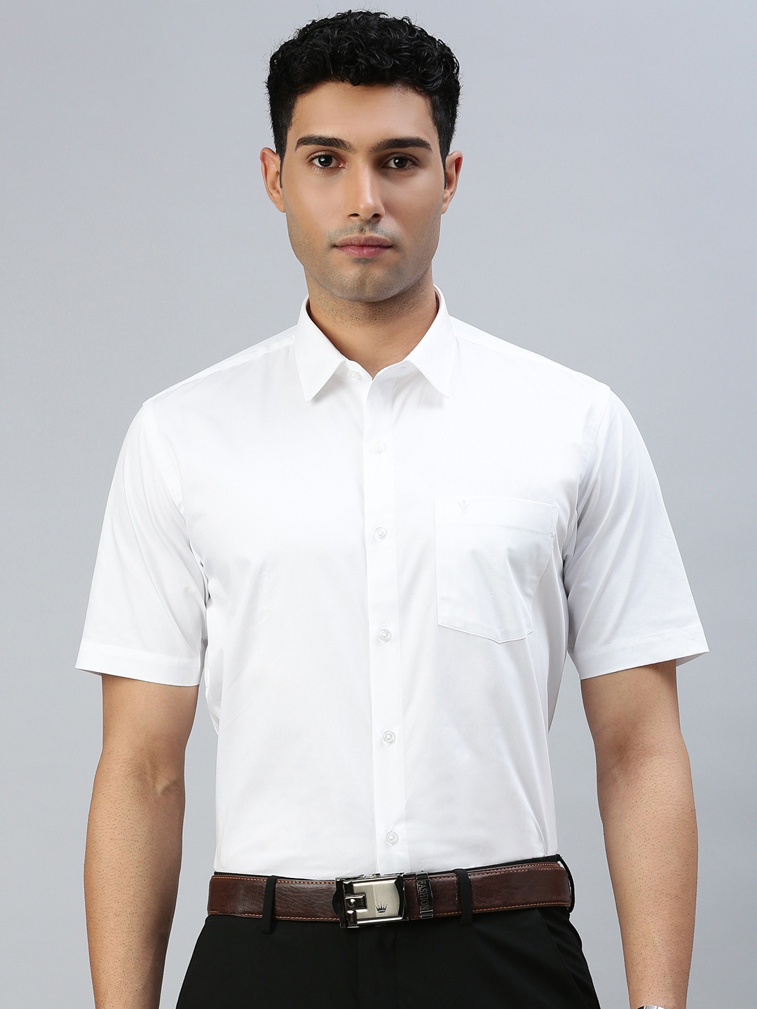 

Ramraj Spread Collar Regular Fit Pure Cotton Casual Shirt, White