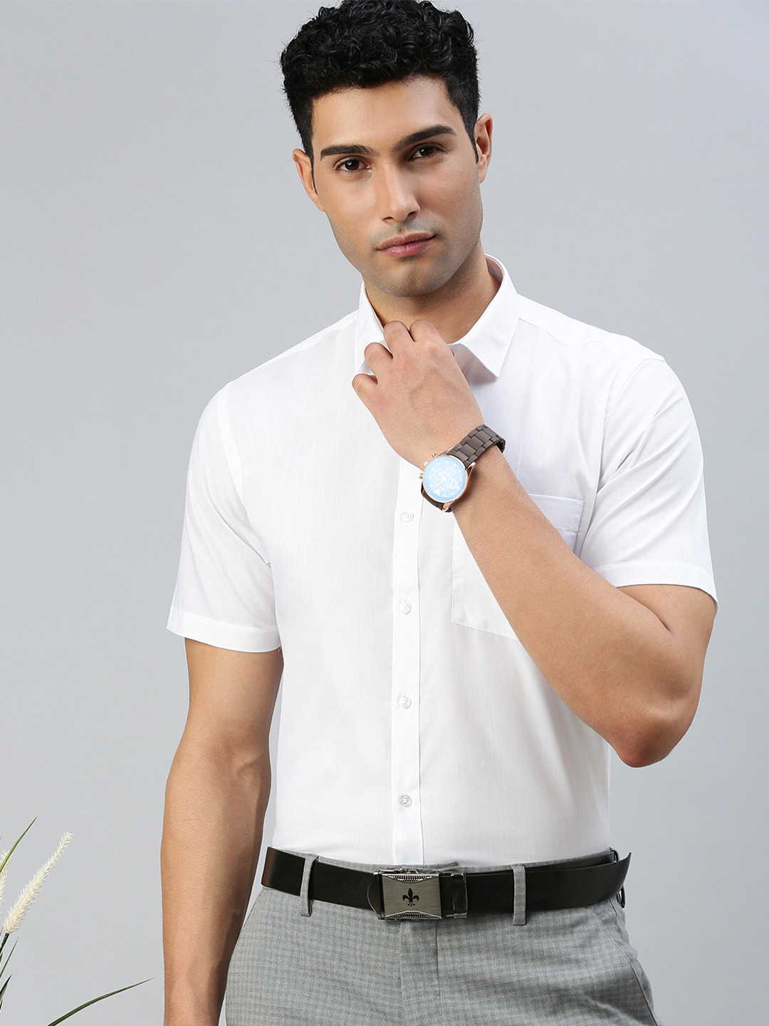 

Ramraj Spread Collar Regular Fit Pure Cotton Casual Shirt, White