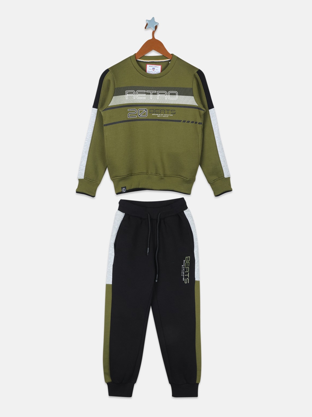 

Monte Carlo Boys Typography Printed Tracksuits, Olive