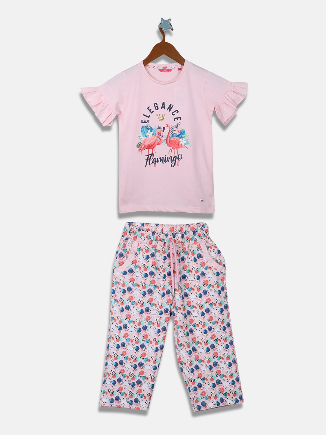 

Monte Carlo Girls Printed T-shirt with Trousers, Pink