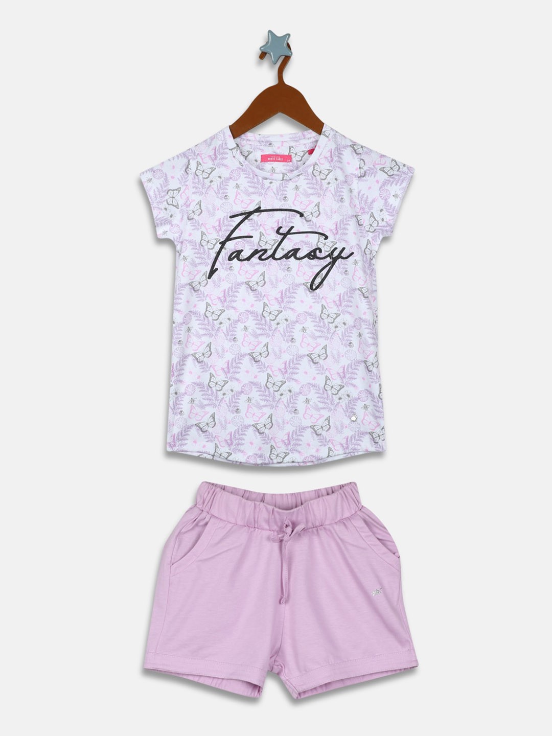 

Monte Carlo Girls Printed T-shirt with Shorts, White