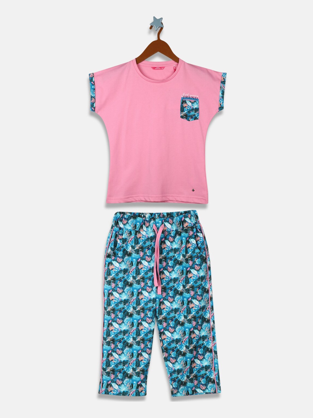 

Monte Carlo Girls Printed T-shirt with Trousers, Pink