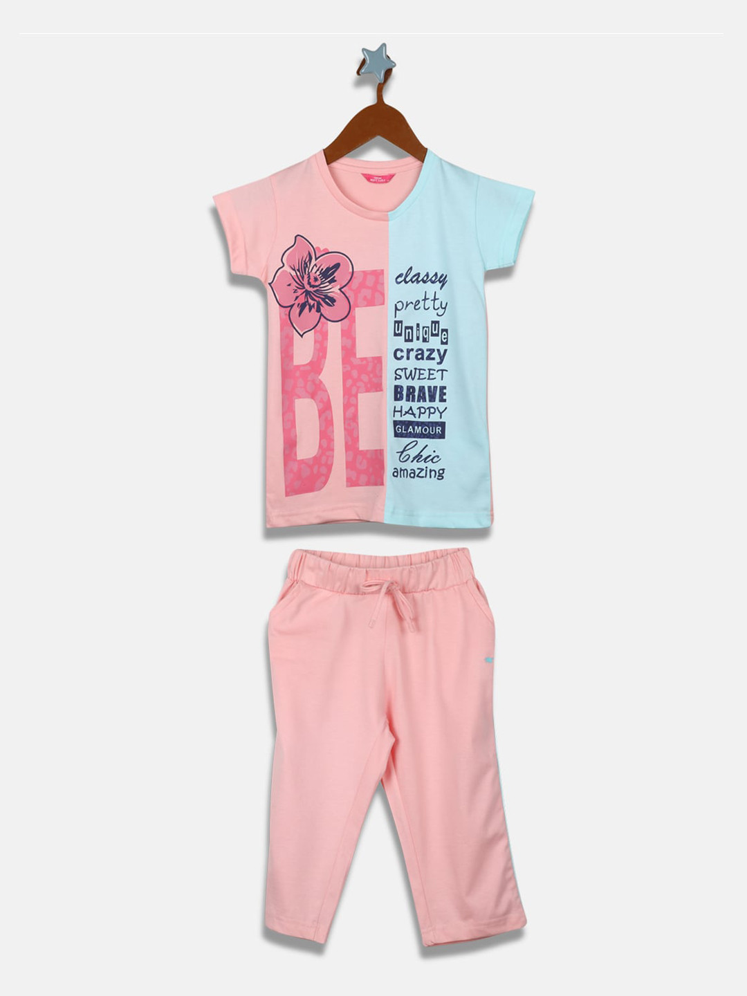 

Monte Carlo Girls Printed T-shirt with Trousers, Blue