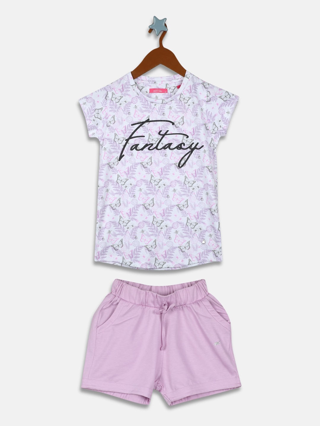 

Monte Carlo Girls Typography Printed T-Shirt & Shorts, White