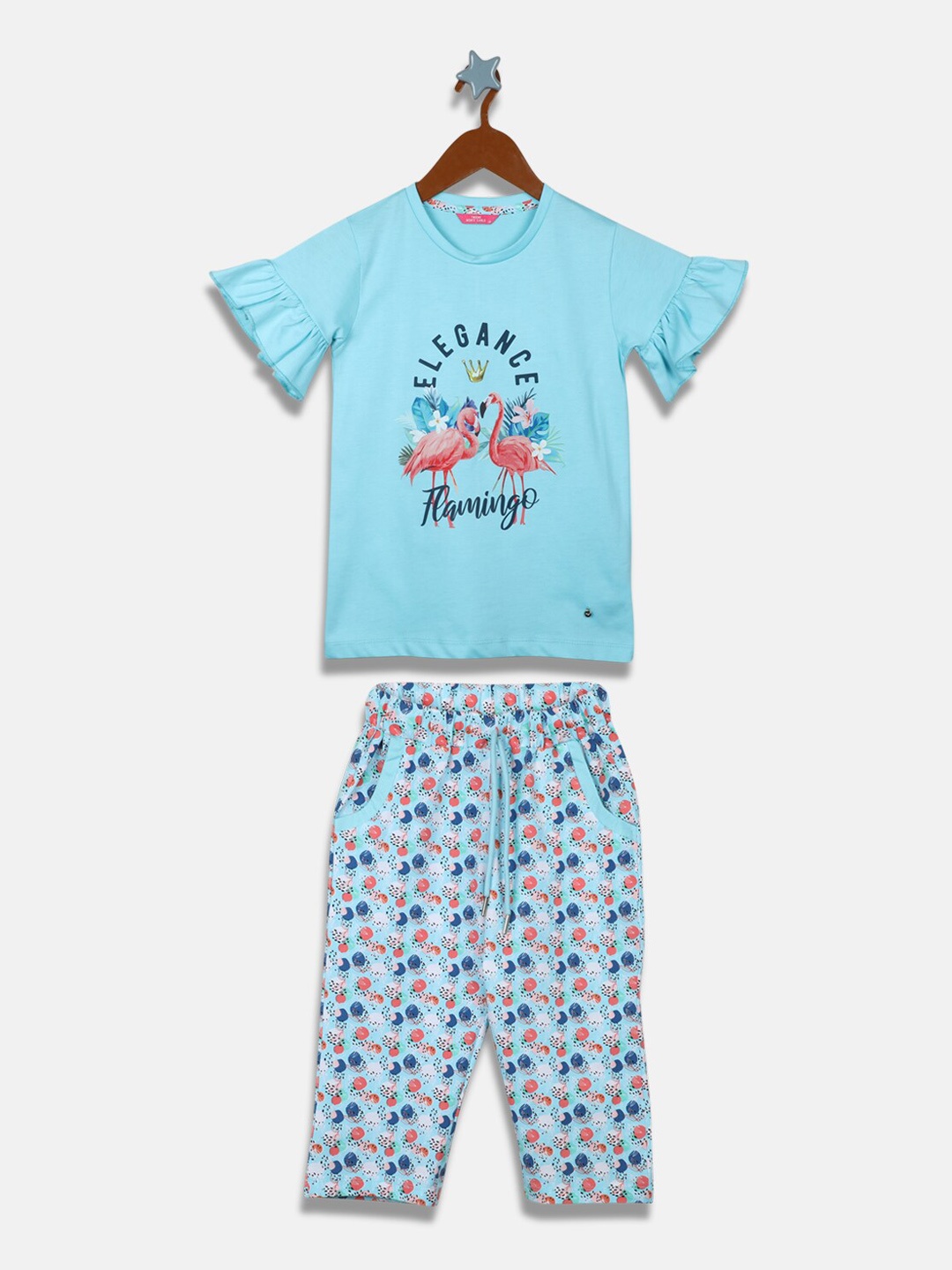 

Monte Carlo Girls Printed T-shirt with Trousers, Blue