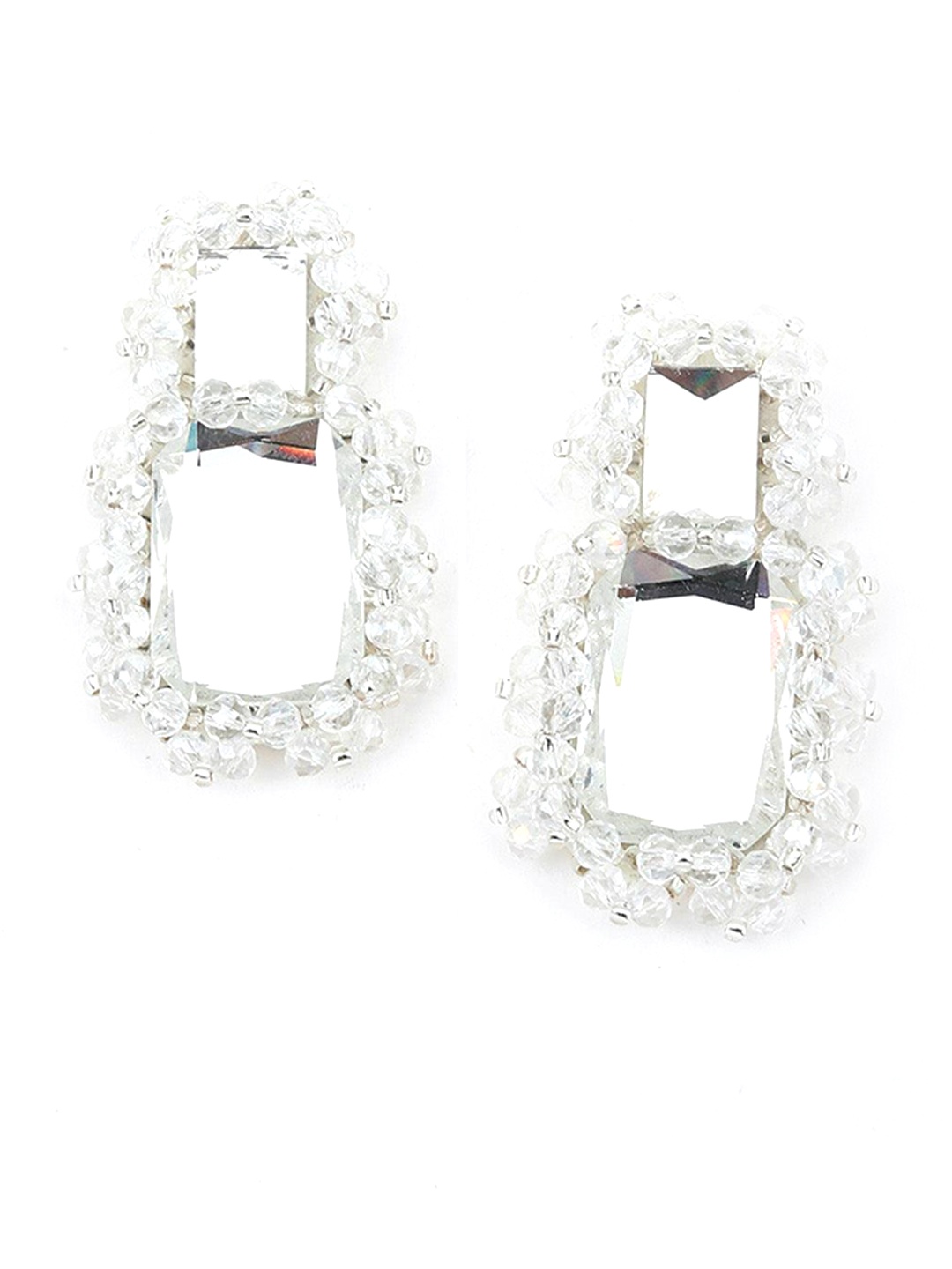 

ODETTE Gold-Plated Stone Studded Classic Drop Earrings