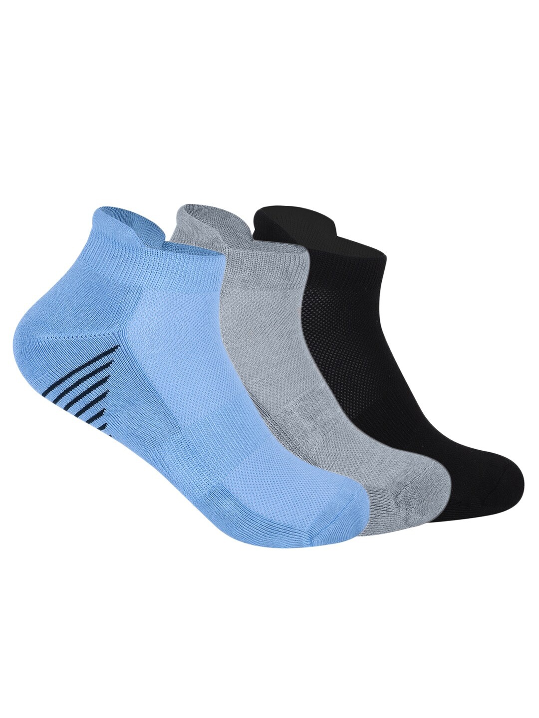 

Mint & Oak Men Pack Of 3 Ankle Length Socks, Black