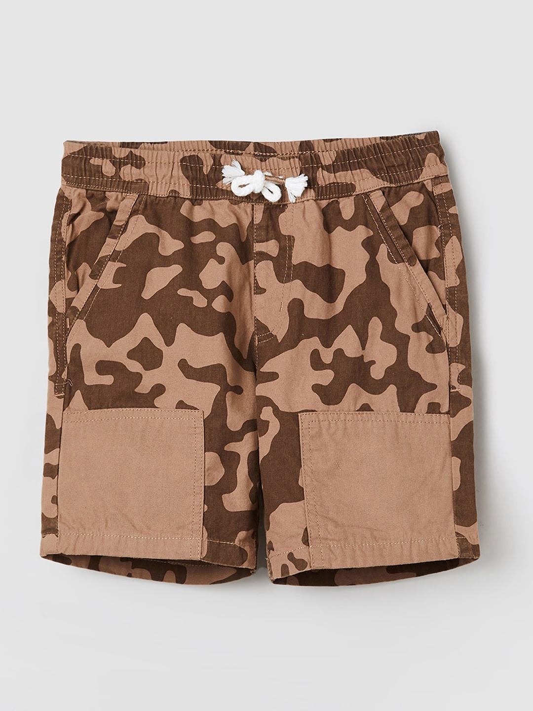 

max Boys Camouflage Printed Pure Cotton Shorts, Brown
