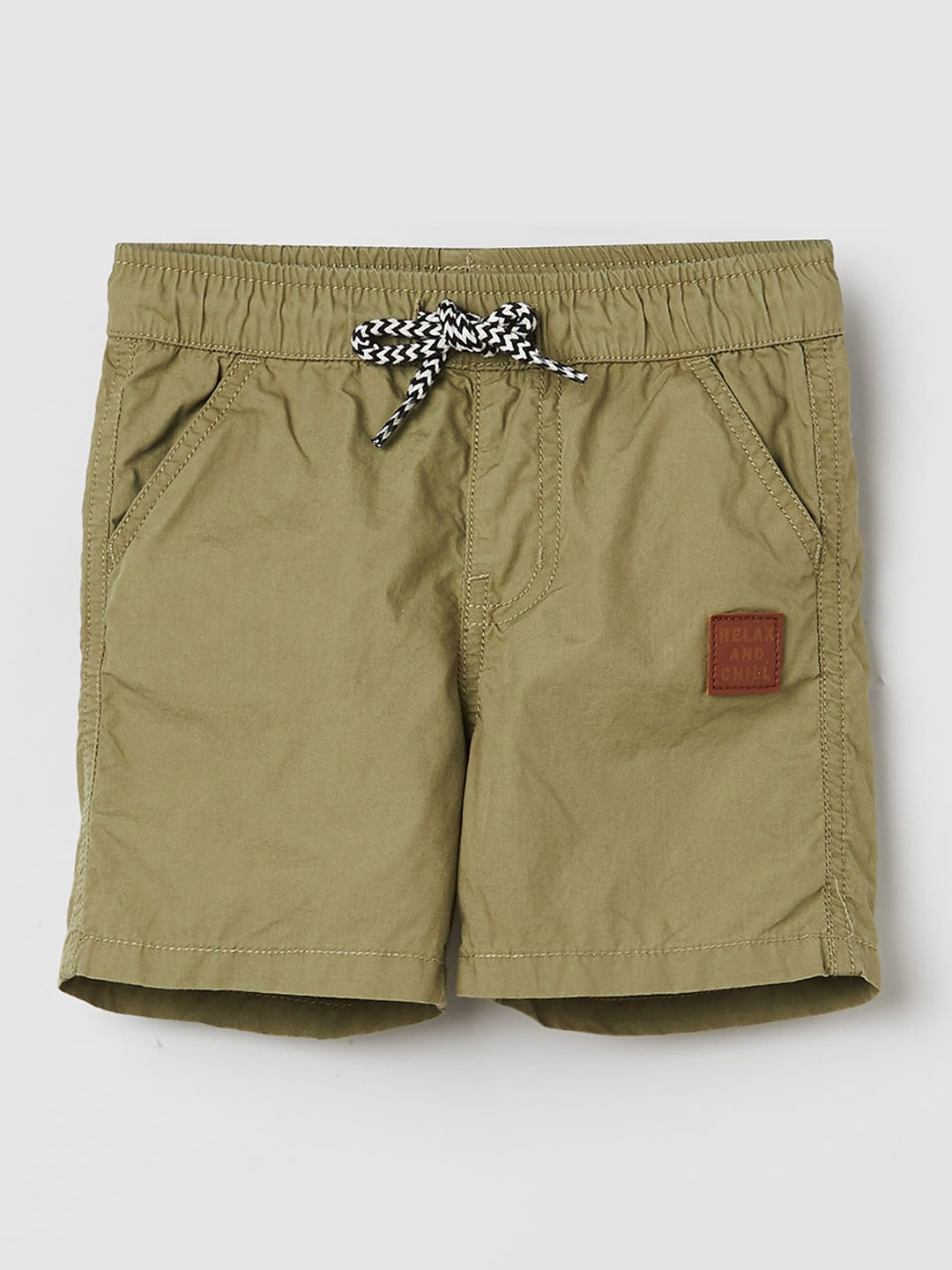 

max Infants Boys Mid-Rise Pure Cotton Shorts, Green