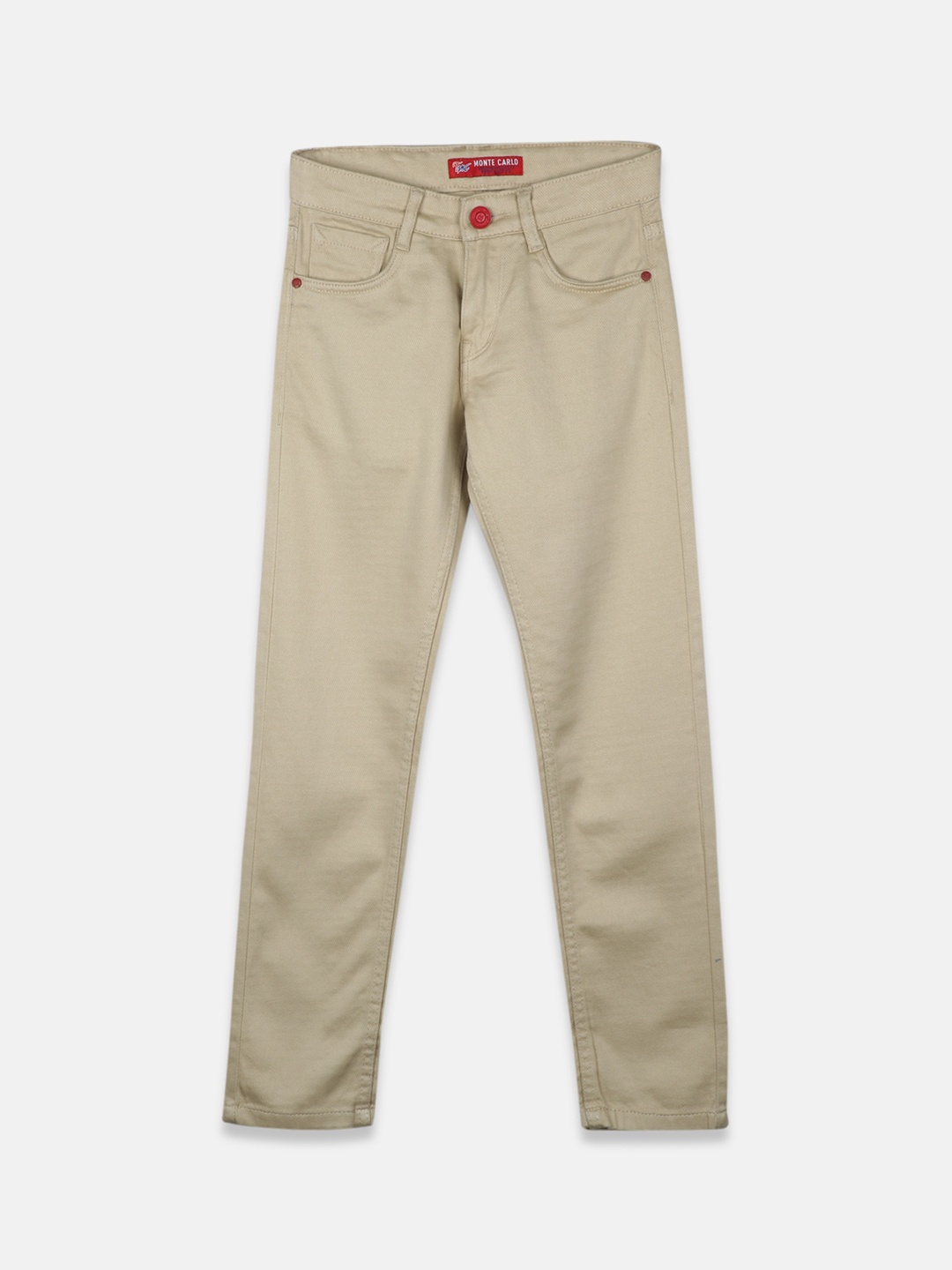 

Monte Carlo Boys Mid Rise Cotton Chinos Trousers, Beige