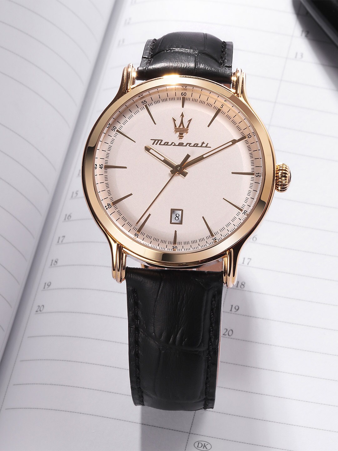 

Maserati Epoca Dial & Leather Straps Analogue Watch R8851118015, Silver