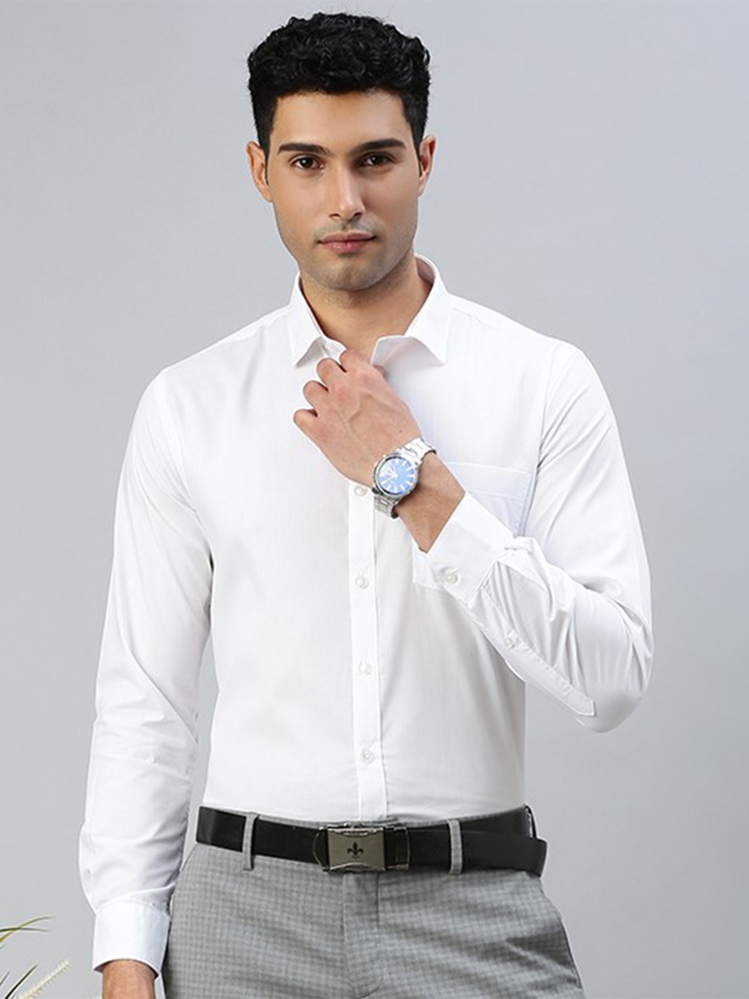 

Ramraj Spread Collar Pure Cotton Casual Shirt, White