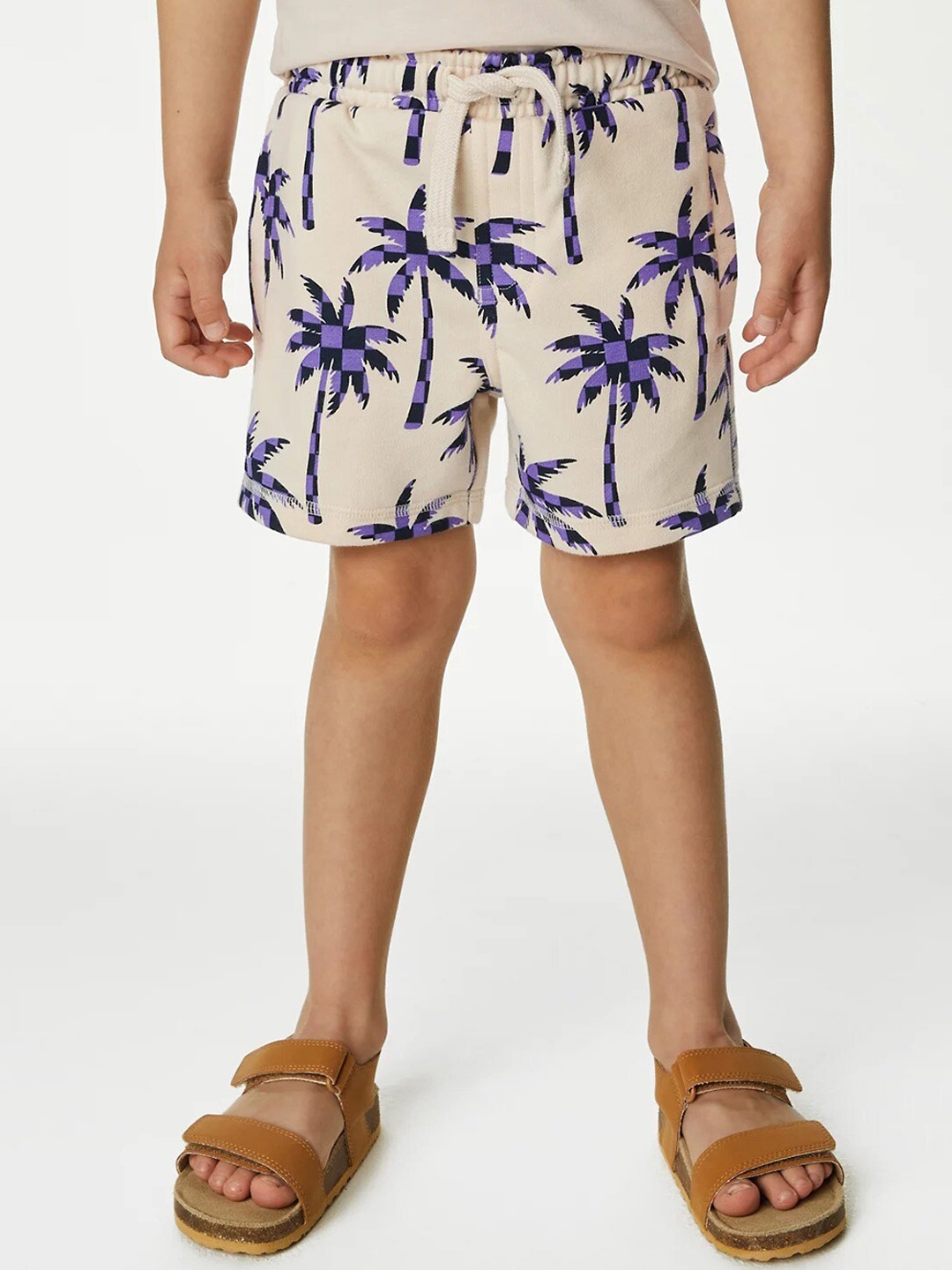 

Marks & Spencer Boys Tropical Printed Shorts, Beige