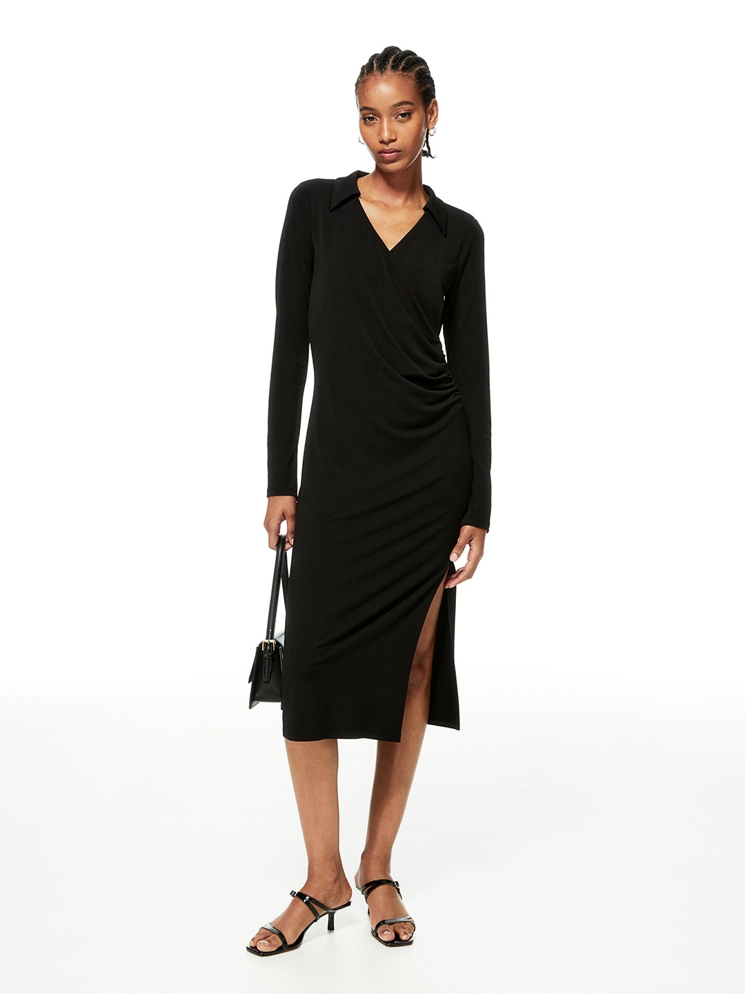 

H&M Wrap Shirt Dress, Black