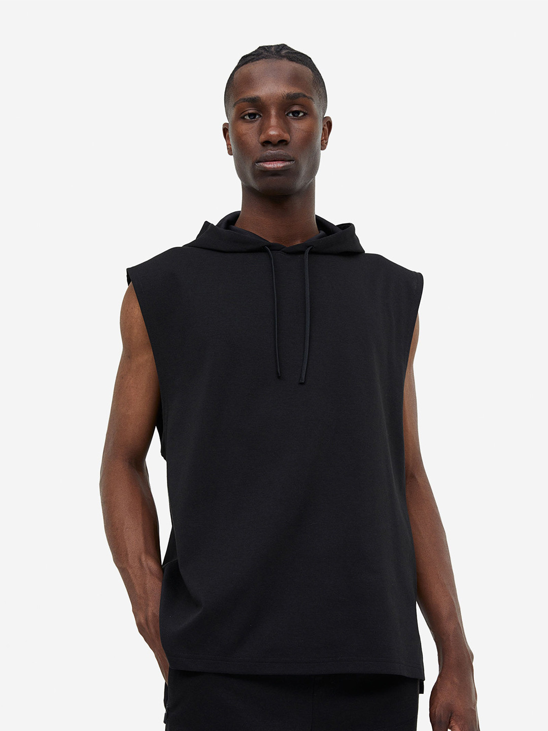 

H&M Men DryMove Sleeveless Sports Hoodie, Black