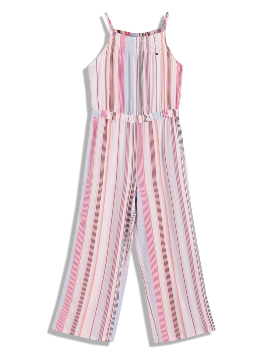 

Tommy Hilfiger Girls Striped Shoulder Straps Basic Jumpsuit, Pink